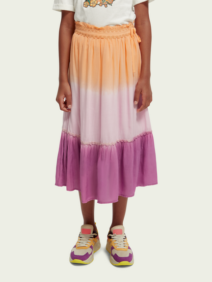 Scotch & Soda Midi Skirt w/Ambre Tie Dye _Purple/Orange 171218-2860