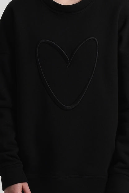 Mini Molly Embroidered Heart Sweater _Black MMES118ANH22-NOIR