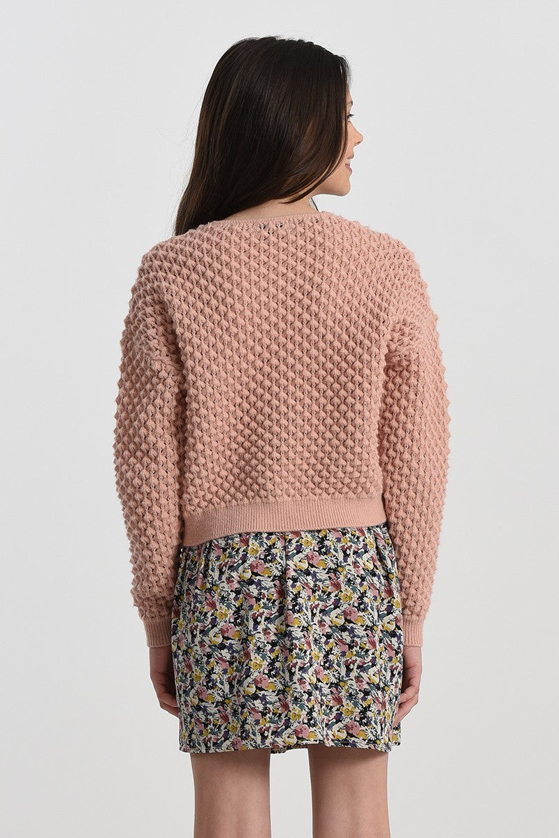 Mini Molly Popcorn Knit Sweater _Pink MMEF1391ANH22-LIGHTP