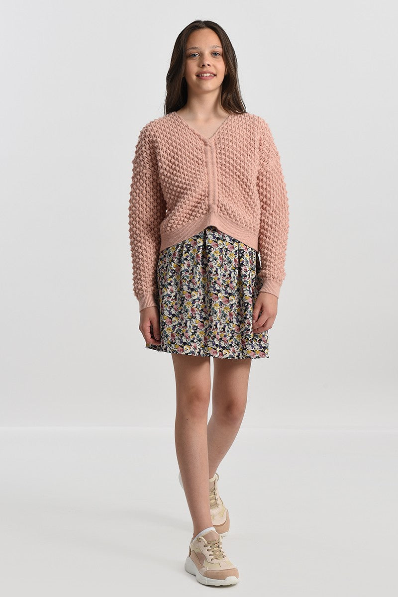 Mini Molly Popcorn Knit Sweater _Pink MMEF1391ANH22-LIGHTP