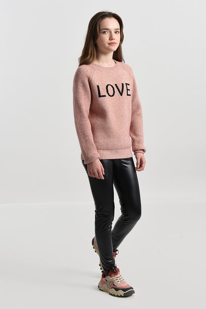 Mini Molly Love Knit Sweater _Pink MMLA147ANH22-LIGHTP