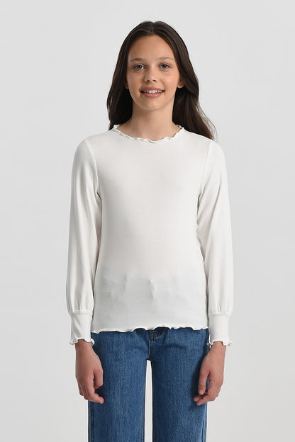Mini Molly Cotton Sweater _White MMN122ANH22-BLANC