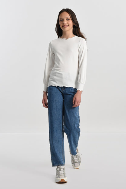 Mini Molly Cotton Sweater _White MMN122ANH22-BLANC