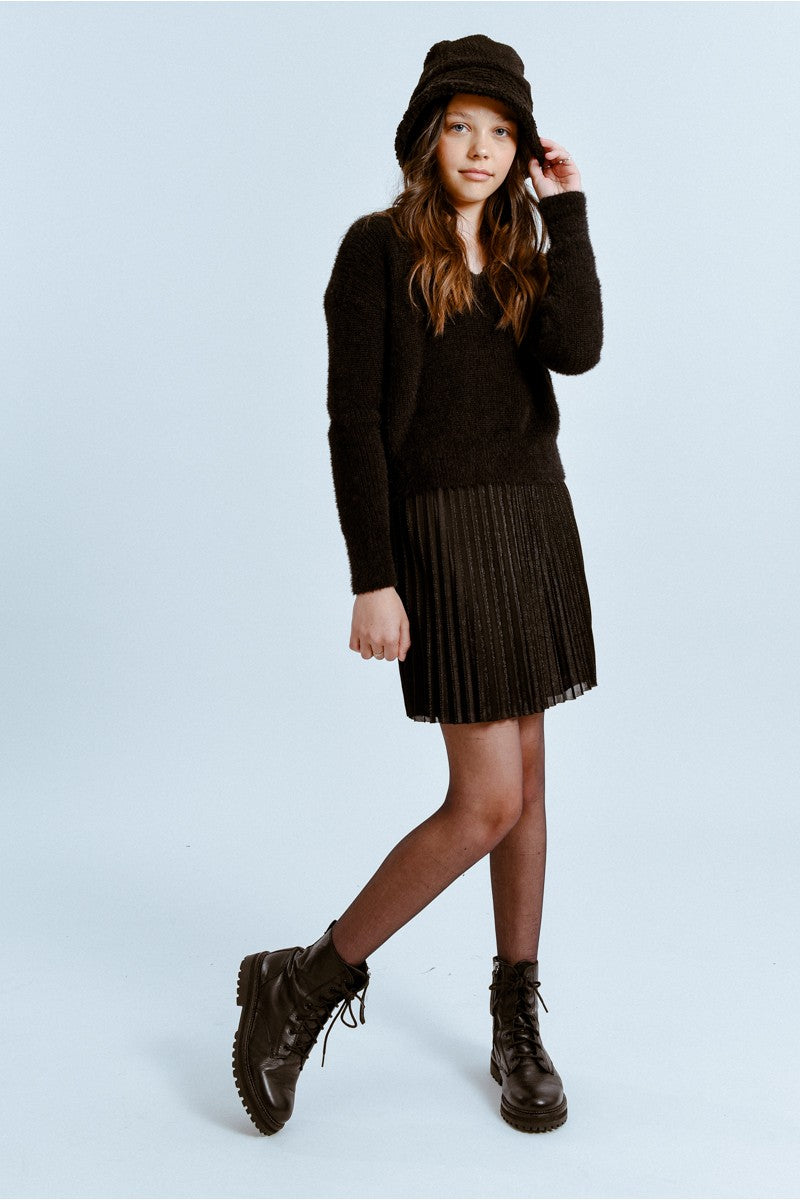 Mini Molly Pleated Skirt _Black MMEF1459ANH22-NOIR