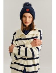 Mini Molly Knitted Hat w/Heart _Navy B216AHH-BLEUD