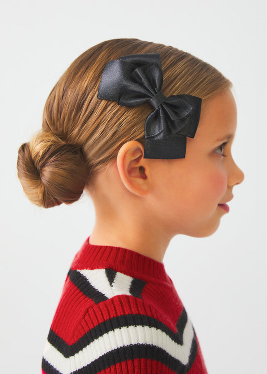 Abel & Lula Glitter Bow Clip _Black 5947-92