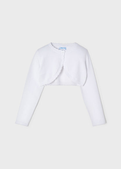 Mayoral Mini Basic Knit Bolero Cardigan_ White 320-80