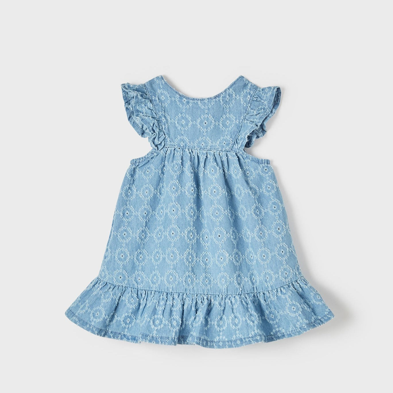 Mayoral Baby Denim Eyelet Dress _Medium Light Blue 1928-5