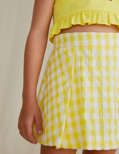 Abel & Lula plaid skirt in _Yellow 5015-008