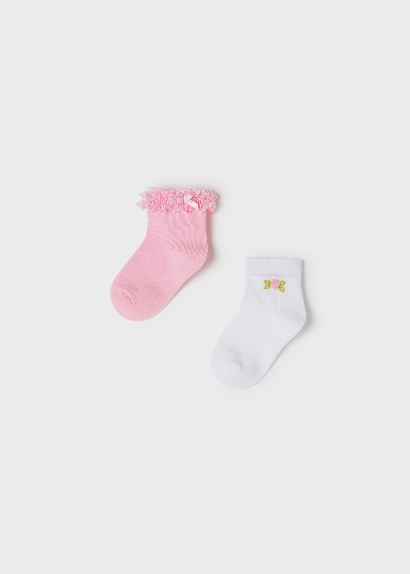 Mayoral Baby Floral Socks 2pc Set_ Rose 10176-74