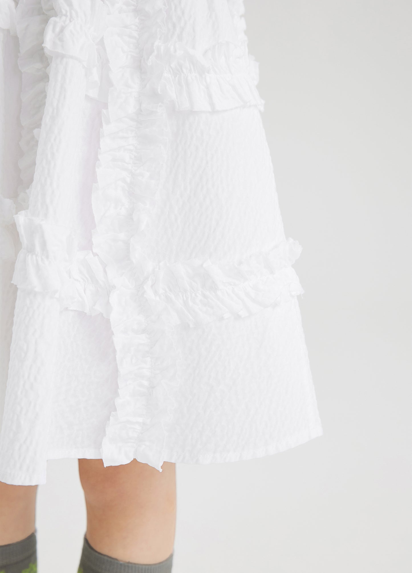 JNBY Mid-Length Skirt w/Ruffles _White 1M1D01660-103