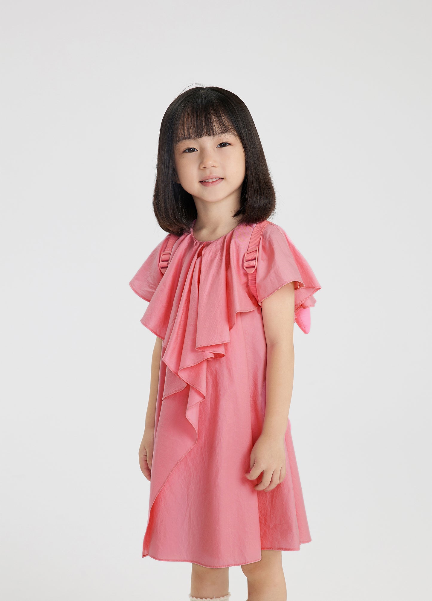 JNBY S/S Dress w/ Ruffle Top _Pink 1M5G31200-661