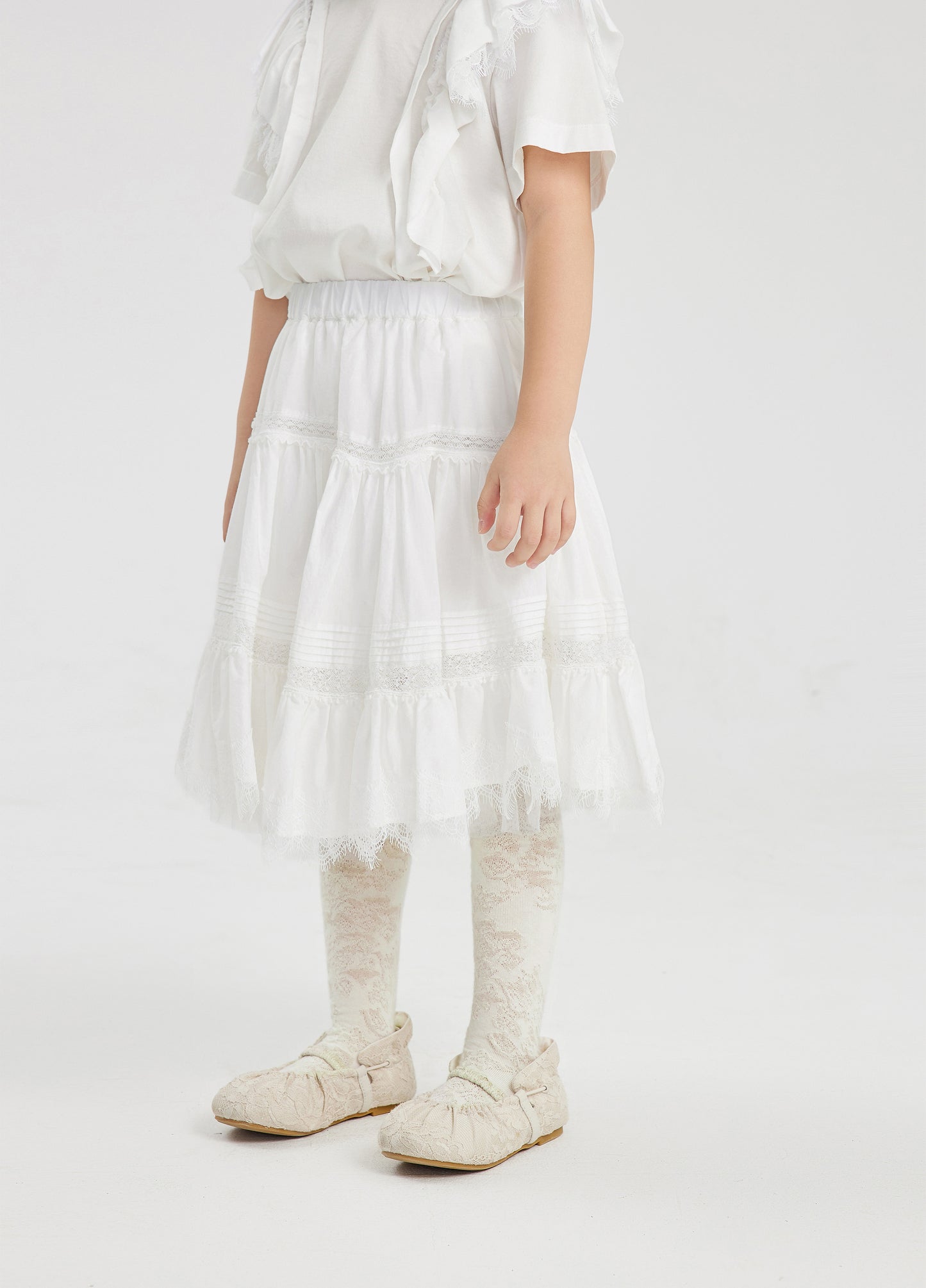 JNBY Short Skirt w/Ruffles _White 1M4D00500-103