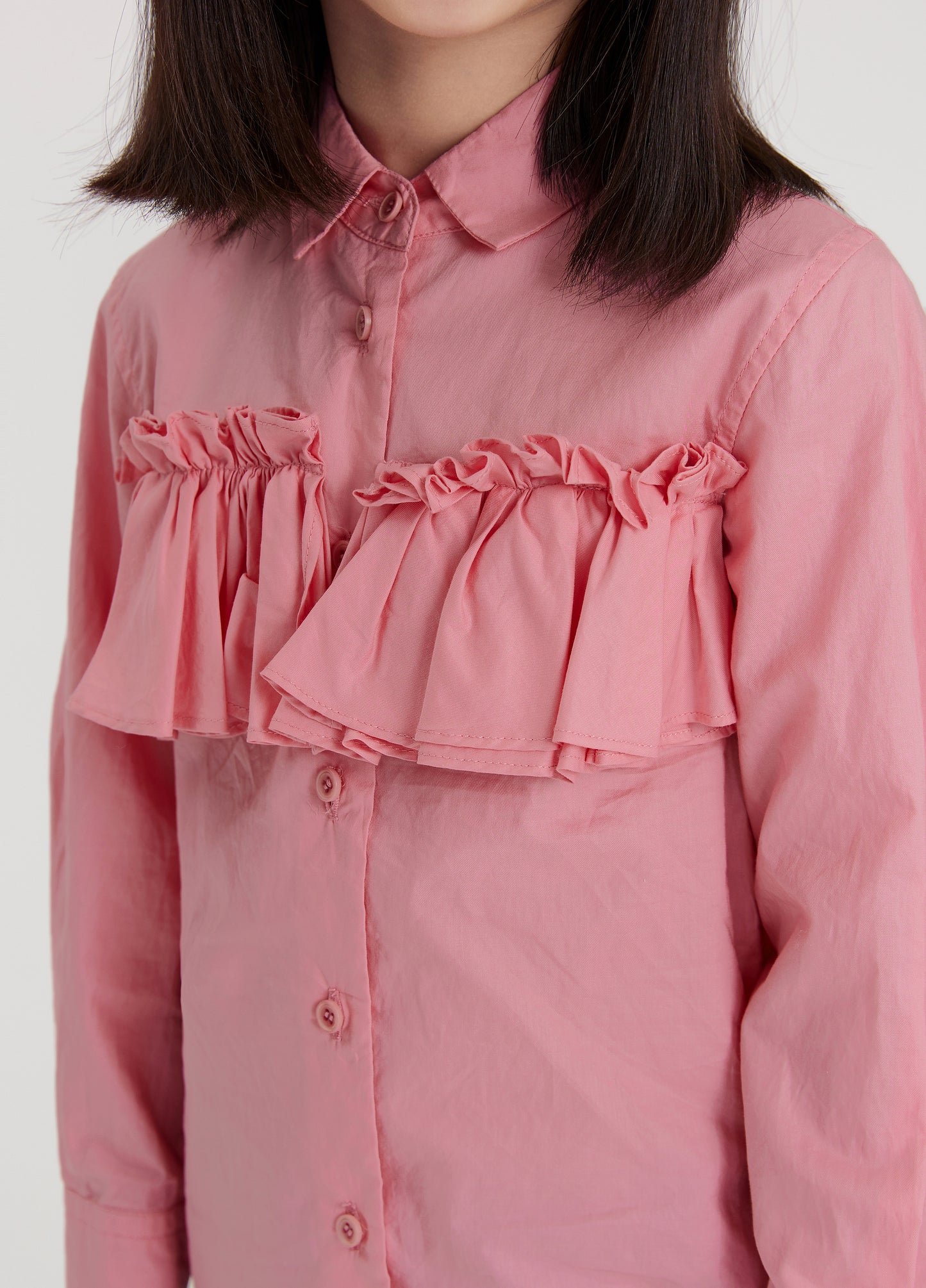 JNBY L/S Blouse w/Ruffles _Pink 1M1271120-661