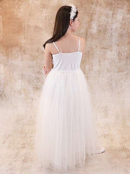 Tutu Du Monde Sleeveless Maxi Dress w/Jeweled Top _Off White TDM7840-LOFWHT