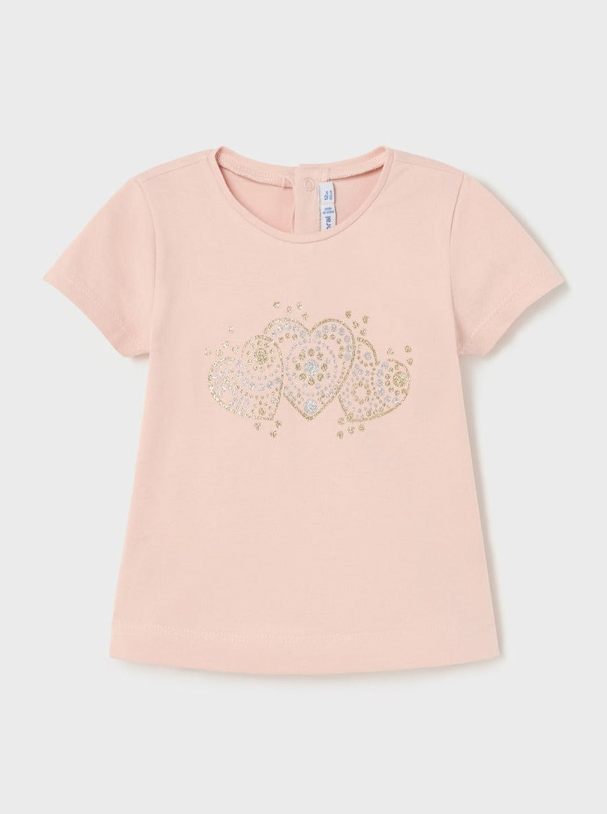 Mayoral Baby Classic T-Shirt w/Hearts _Pink 105-046