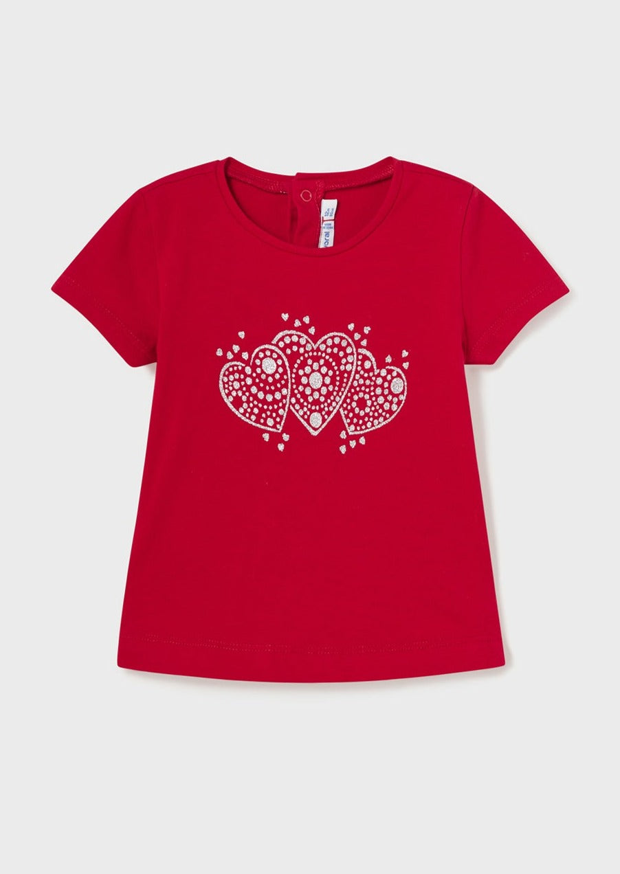 Mayoral Baby Classic T-Shirt w/Hearts _Red 105-048