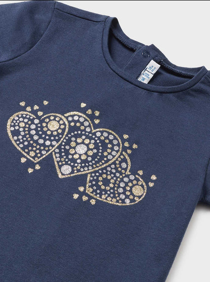 Mayoral Baby Classic T-Shirt w/Hearts _Blue 105-049