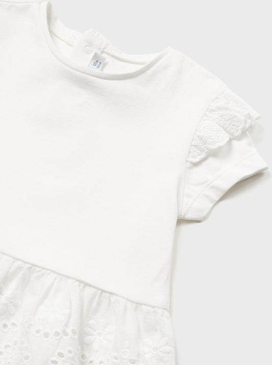 Mayoral Baby T-Shirt w/Eyelet Lace _White 1007-75