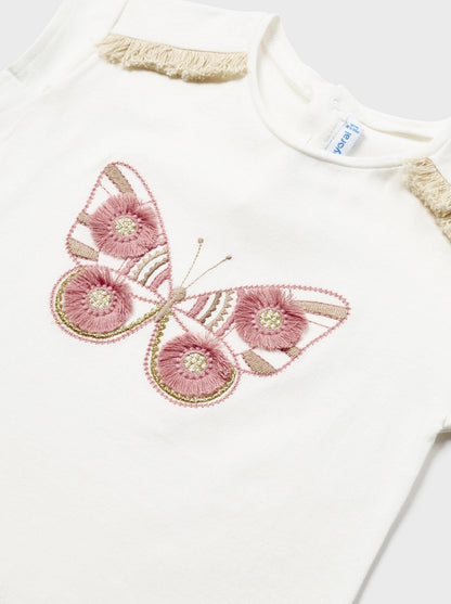 Mayoral Baby T-Shirt w/Butterfly _Off White 1008-52