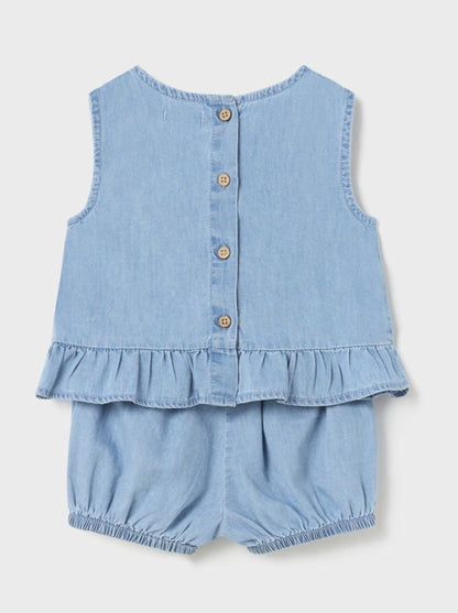 Mayoral Baby Soft Denim Tank Top &  Shorts  Set _Blue 1275-005