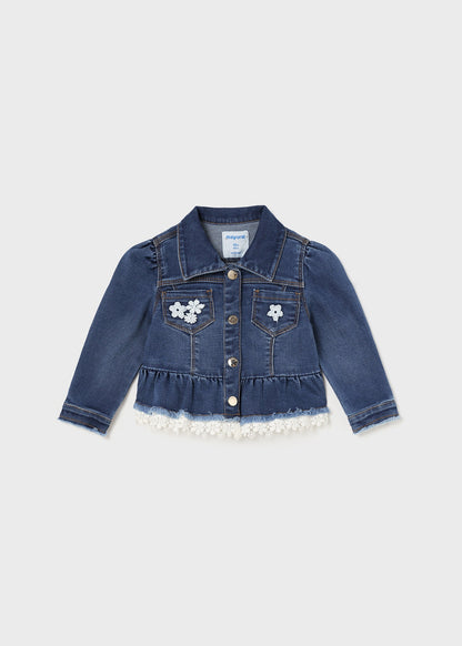 Mayoral Baby Denim Jacket w/Flower Embroidery _Navy 1408-063