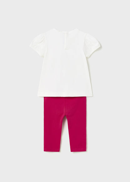 Mayoral Baby T-Shirt  & Leggings Set w/Flowers _Pink 1777-015