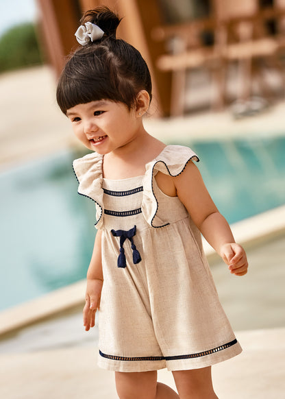 Mayoral Baby S/S Linen Romper _Off White 1893-034