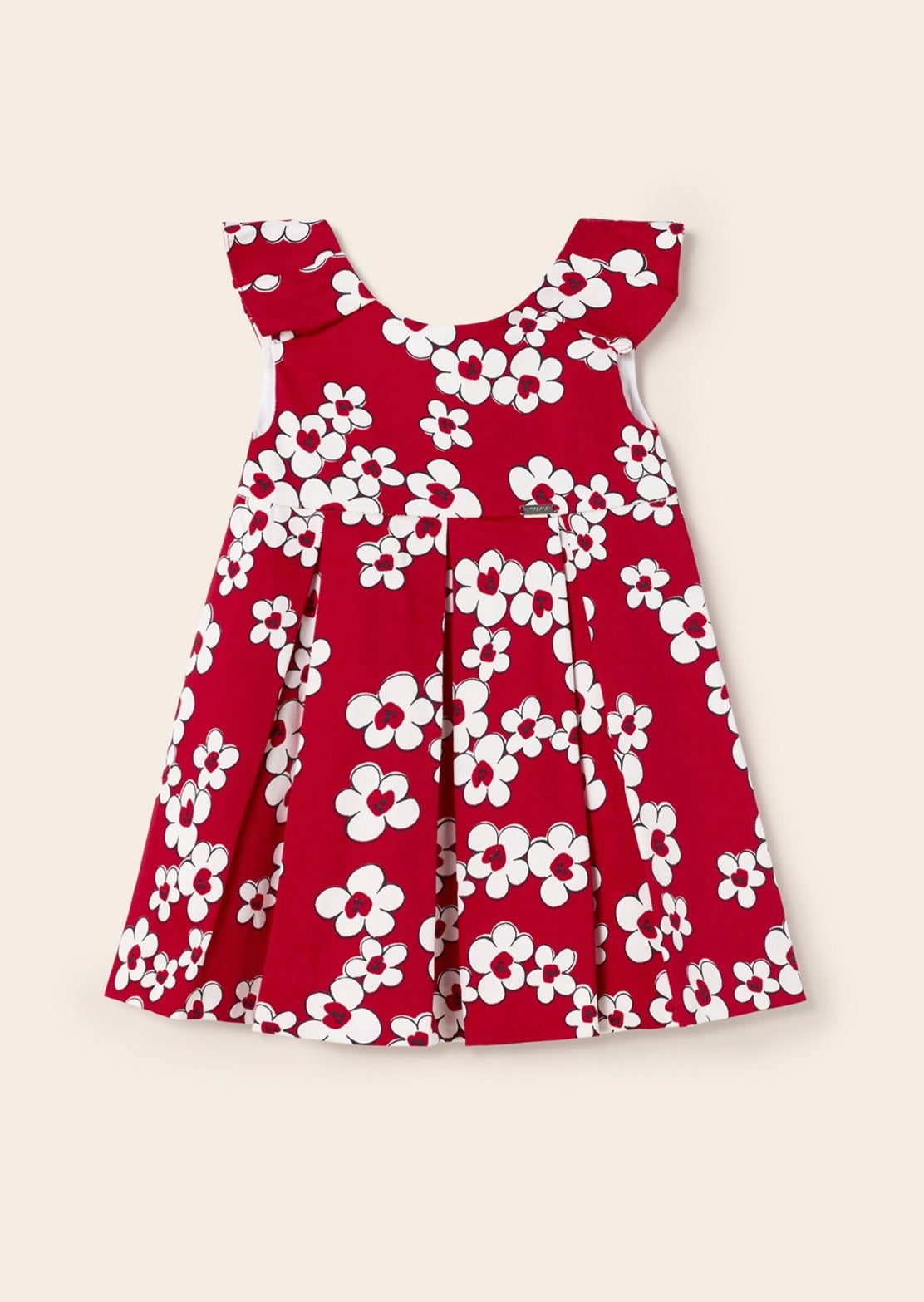 Mayoral Baby S/S Dress w/Pleats _Red 1957-080