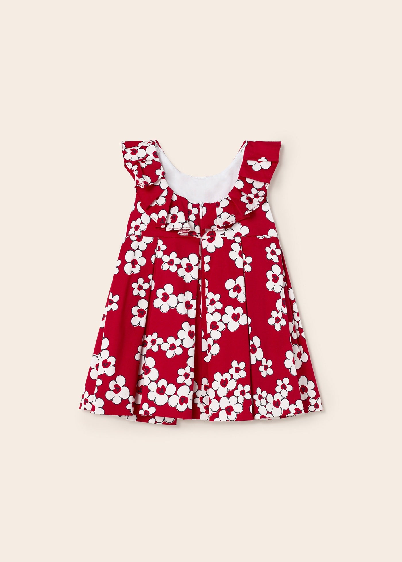 Mayoral Baby S/S Dress w/Pleats _Red 1957-080