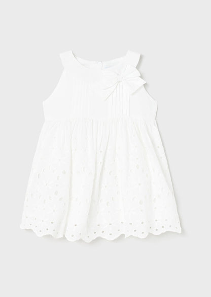 Mayoral Baby S/S Dress w/Eyelet Lace _White 1962-044