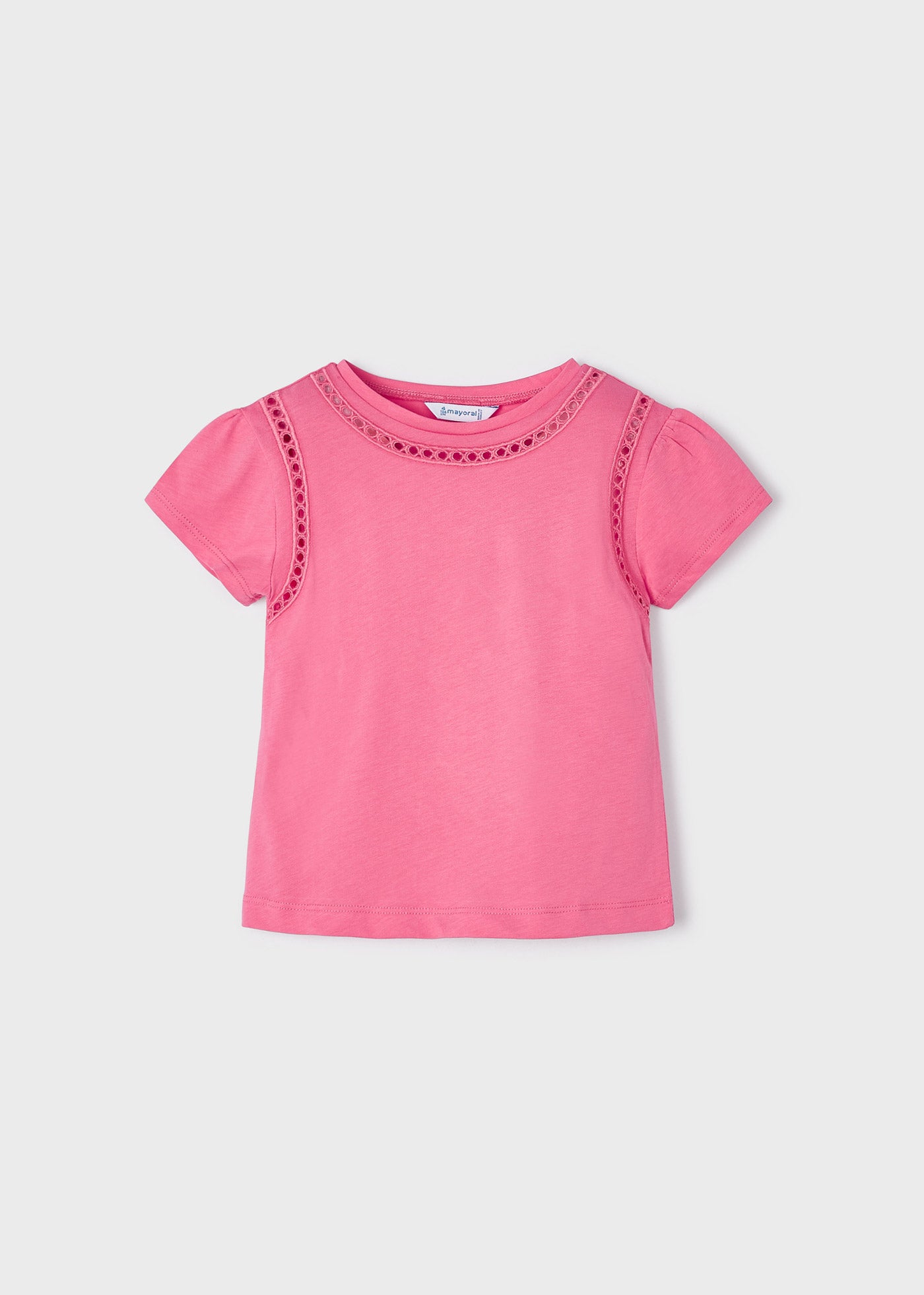 Mayoral Mini T-Shirt w/Embroidery Details _Pink 3057-16