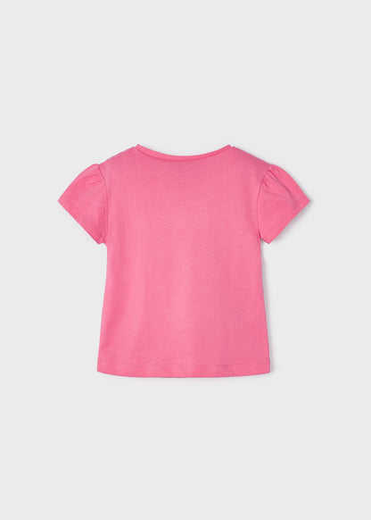 Mayoral Mini T-Shirt w/Embroidery Details _Pink 3057-16