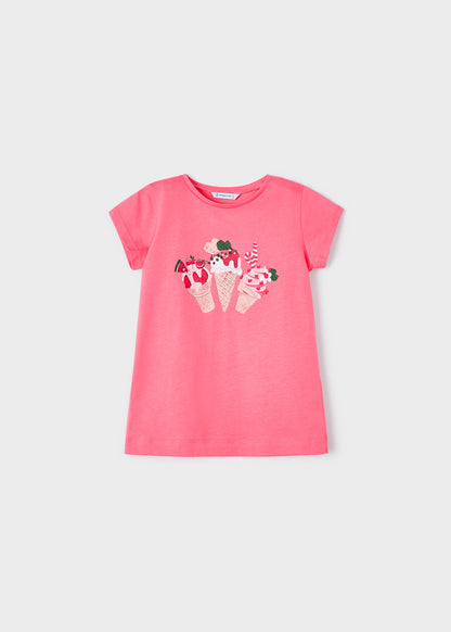 Mayoral Mini T-Shirt w/Ice Cream Graphic _Pink 3070-42