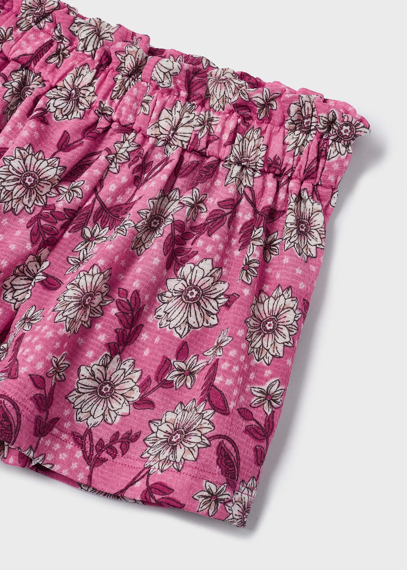 Mayoral Mini S/S Blouse & Floral Short Set _Pink 3211-22