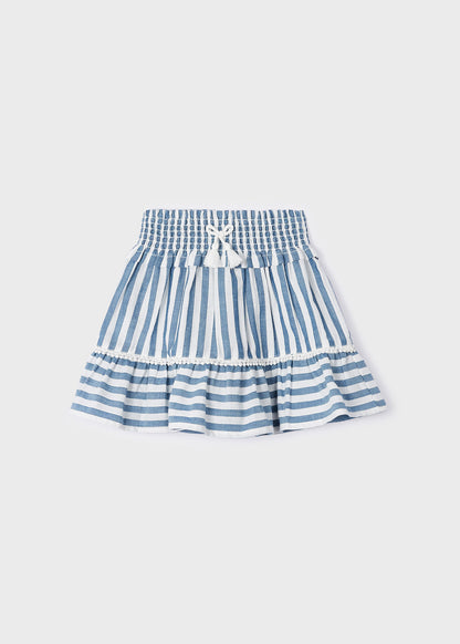 Mayoral Mini Striped Skirt w/Elasticated Waist _Blue 3903-24