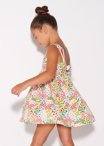 Mayoral Mini Sleeveless Dress w/Gathered Waist & Allover Print _Multi 3946-38