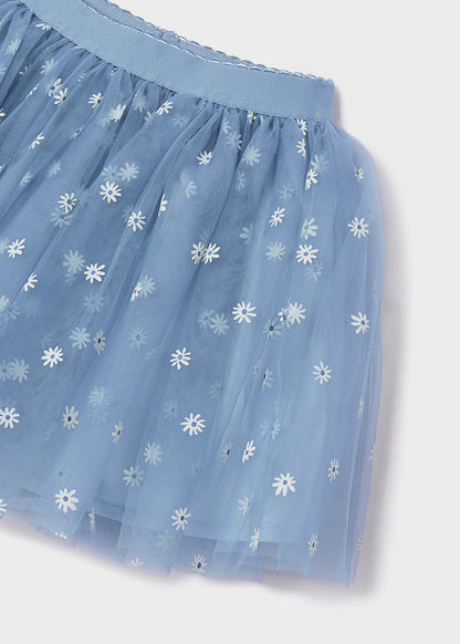 Mayoral Mini Blouse & Tulle Skirt Set _Blue 3950-361