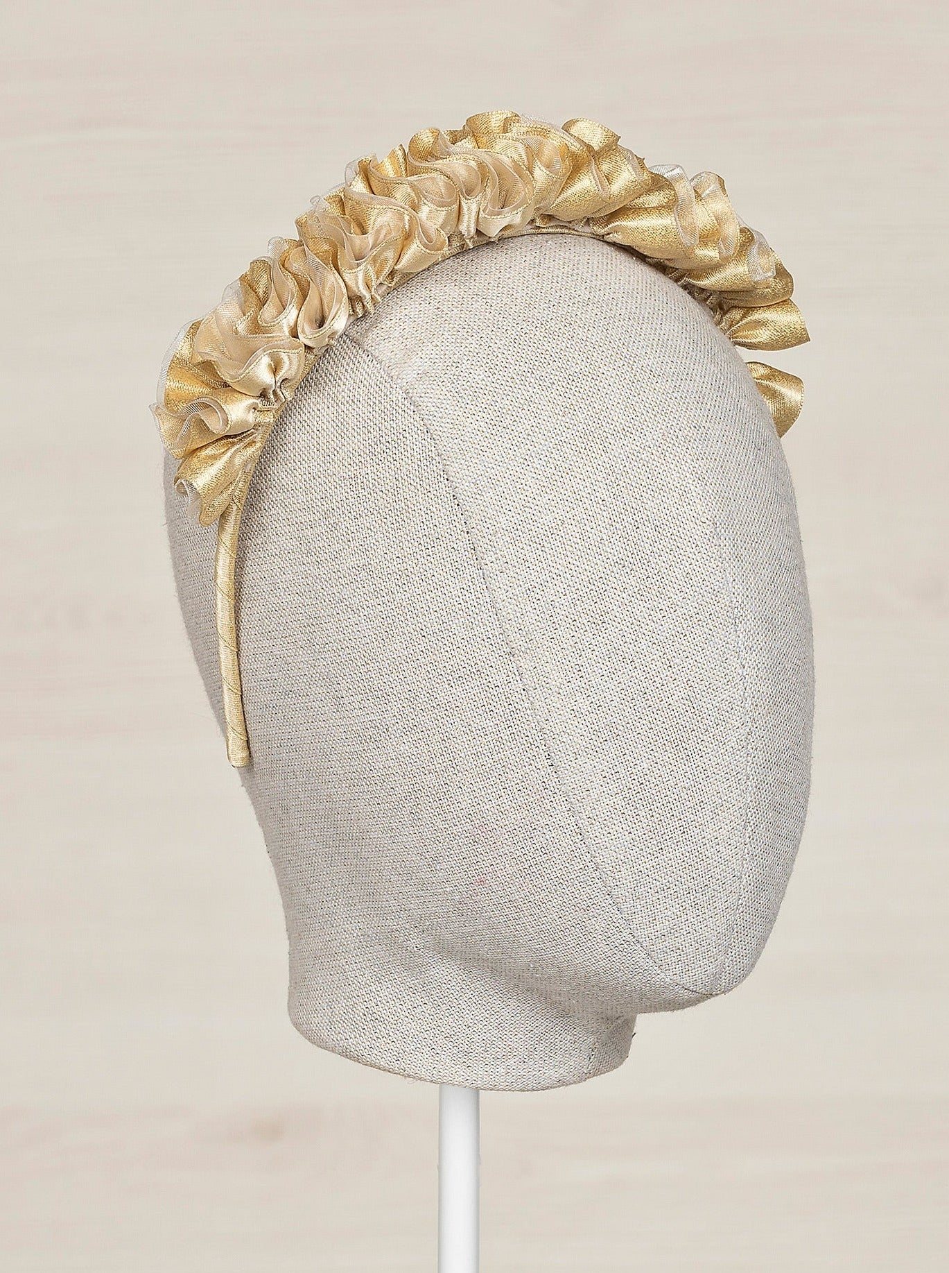 Abel & Lula Ruffle Crown Headband _Light Gold 5437-093