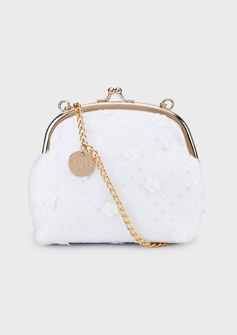 Abel & Lula Sequined Tulle Handbag _White 5447-042