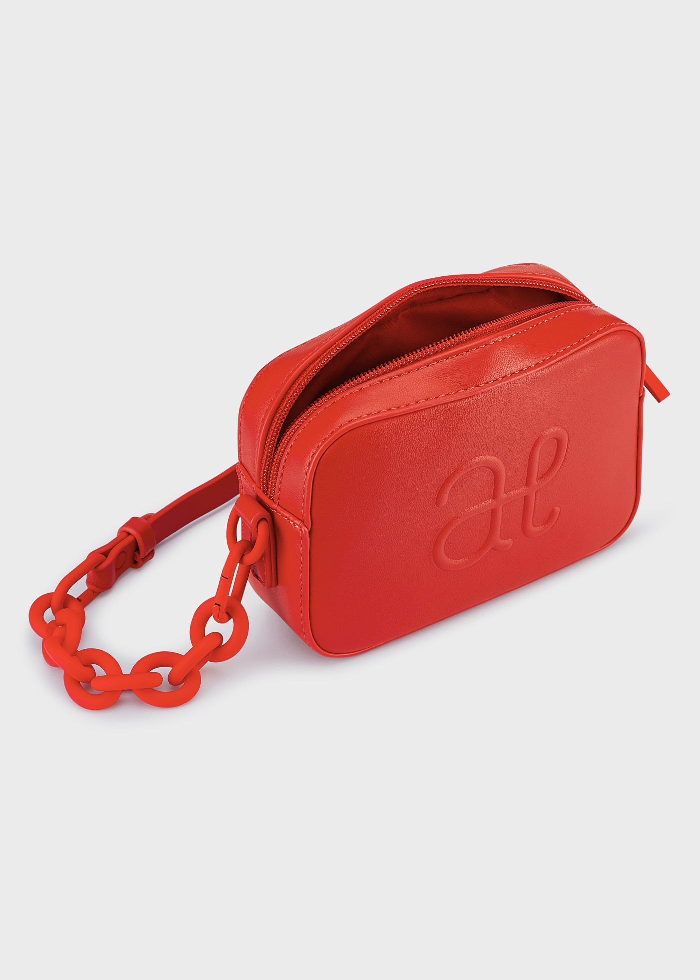 Abel & Lula  Embossed Handbag w/Chunky Chain _Red 5451-026