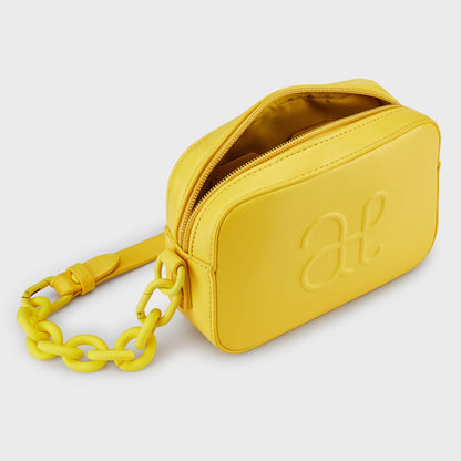 Abel & Lula  Embossed Handbag w/chunky chain _Yellow 5451-027