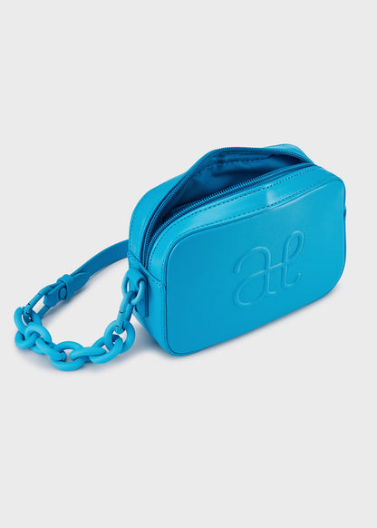 Abel & Lula  Embossed Handbag w/chunky chain _Turquoise 5451-028