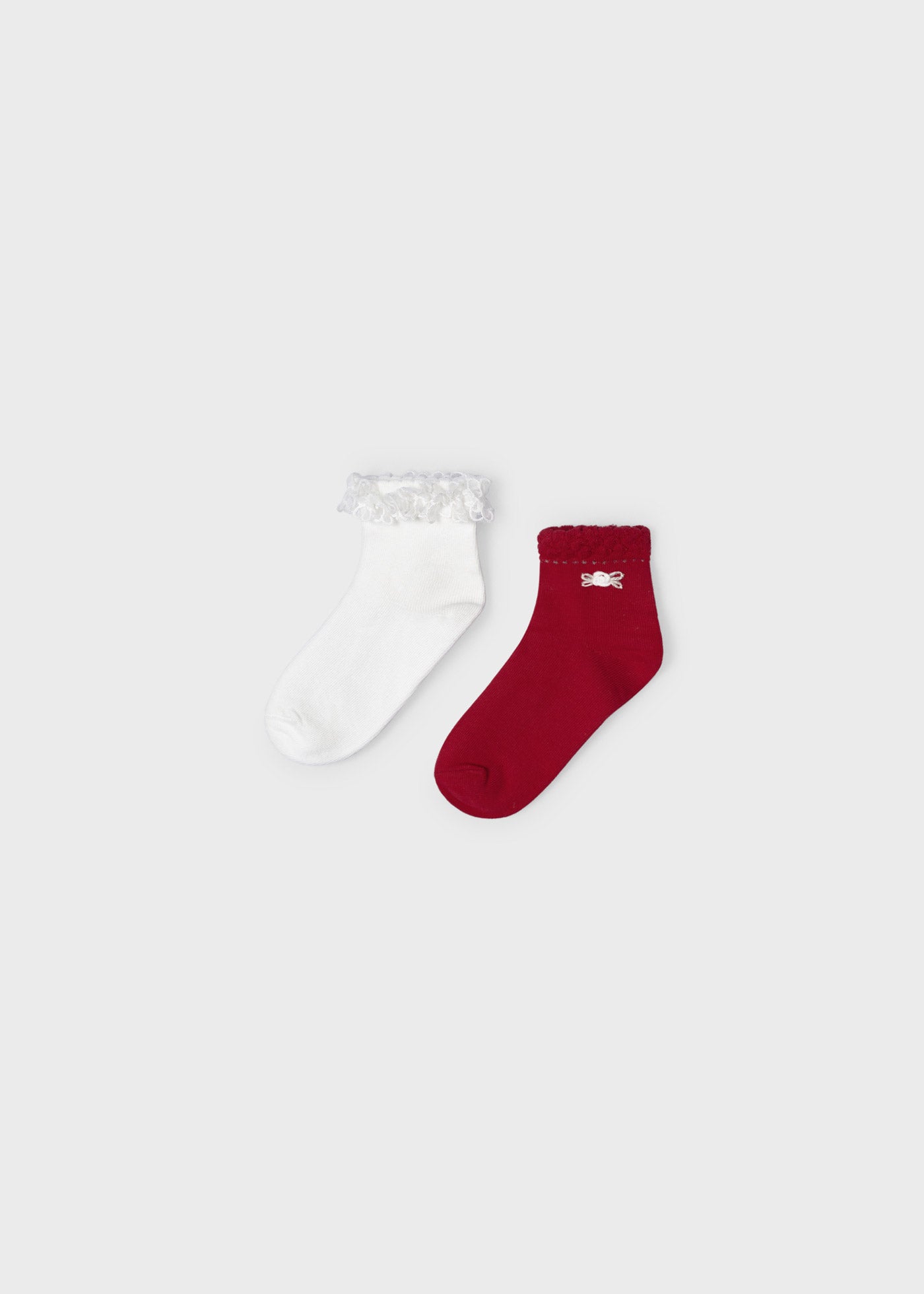 Mayoral Mini Fancy Ruffle Socks 2pc _Red 10469-065