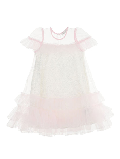 Monnalisa Sequin Tulle Dress_ Pink 719914