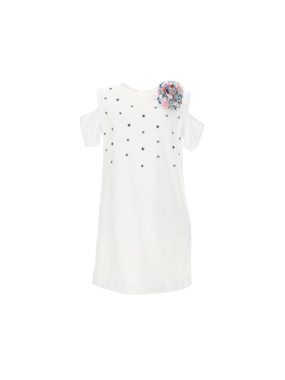 Monnalisa T-shirt Dress w/ Tulle Skirt_ Blue/White 419907-9201-9954