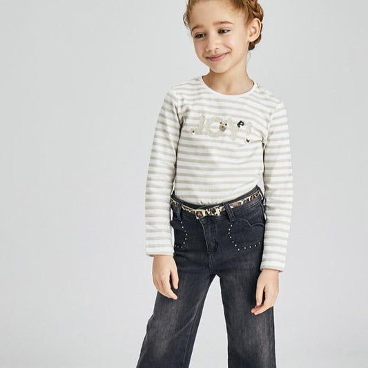 Mayoral Mini Girls Denim Jeans with Belt 4579-70