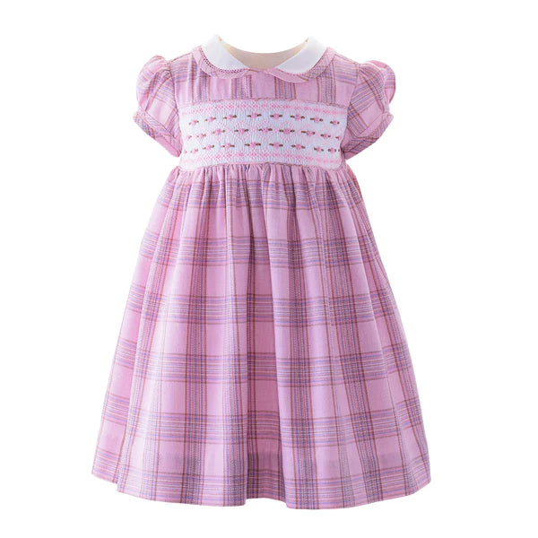 Rachel Riley Baby Tartan Smocked Dress & Bloomer _Pink 48IDR126PK43