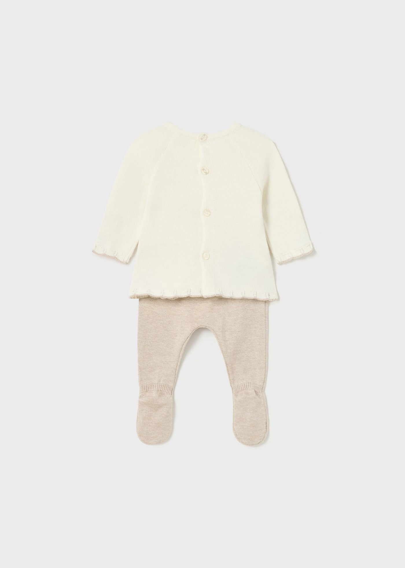 Mayoral Baby L/S Knit Top & Footed Leggings Set _Beige 1504-053
