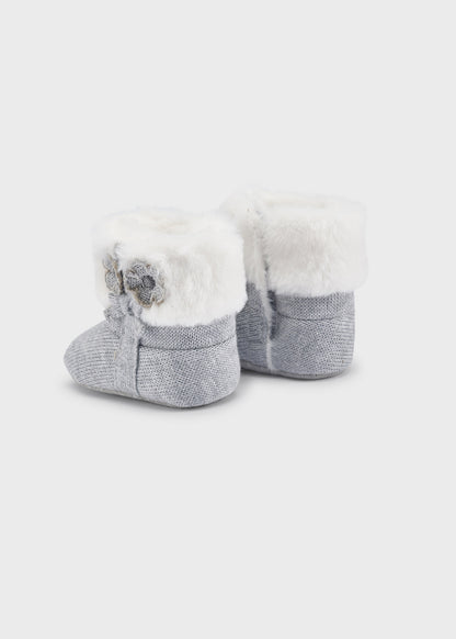 Mayoral Baby Knit Booties _Grey 9567-037